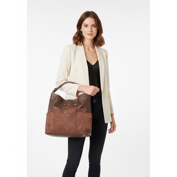 Marc by Marc Jacobs Buffalo Leather Hobo Shoulder Bag Chocolate - Picture 1 of 11